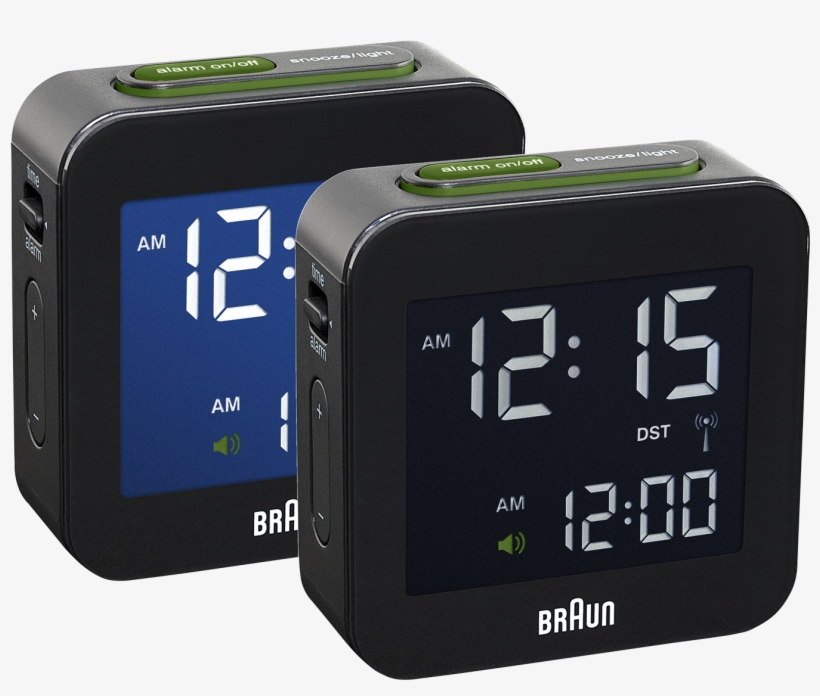Braun Bnc 008 Radio Controlled Travel Alarm Clock Black, transparent png