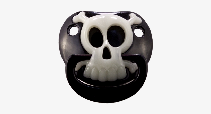 Black Pirate Skull Glow In The Dark Pacifier - Punk Pacifier, transparent png