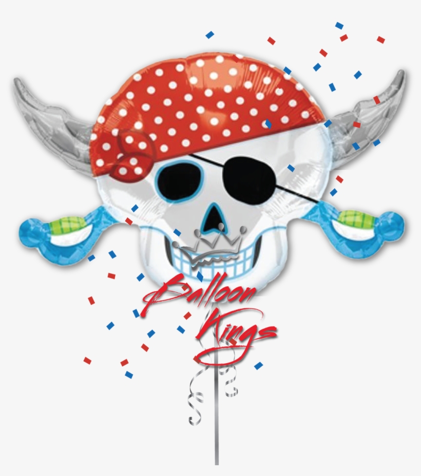 Pirate Skull - 28" Jumbo Pirate Party Skull Balloon - Mylar Balloons, transparent png