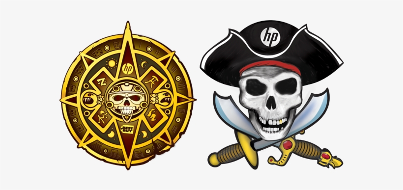 Golden Coin And Pirate Skull Tattoos, transparent png