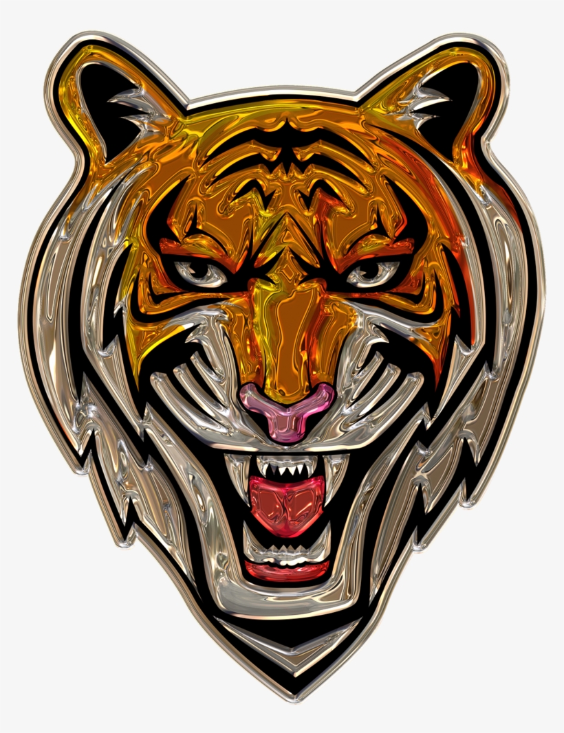 Tiger Head Metallizer Png, transparent png