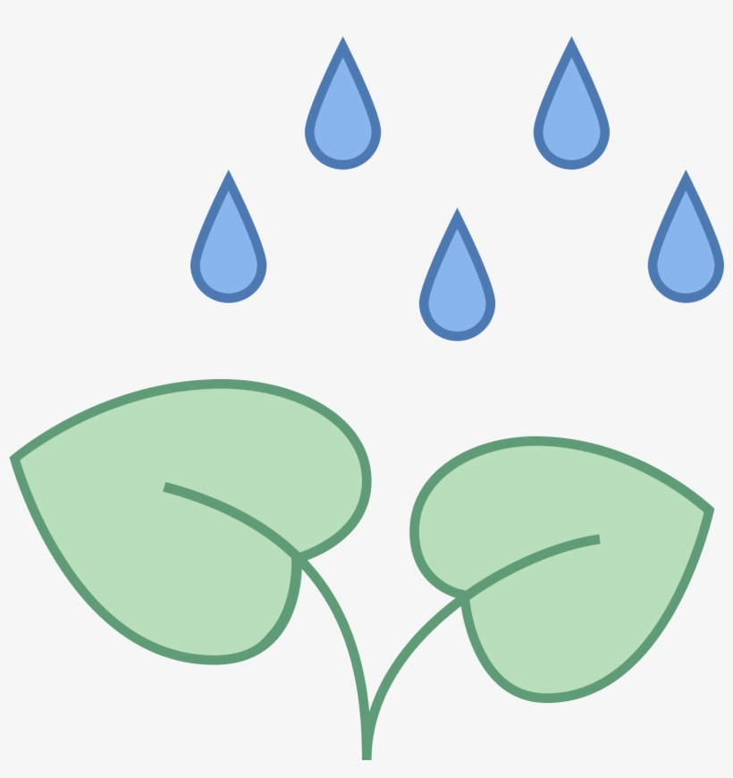 It's An Icon Of A Growing Plant With Rain Falling On - Rain On Plants Clipart, transparent png