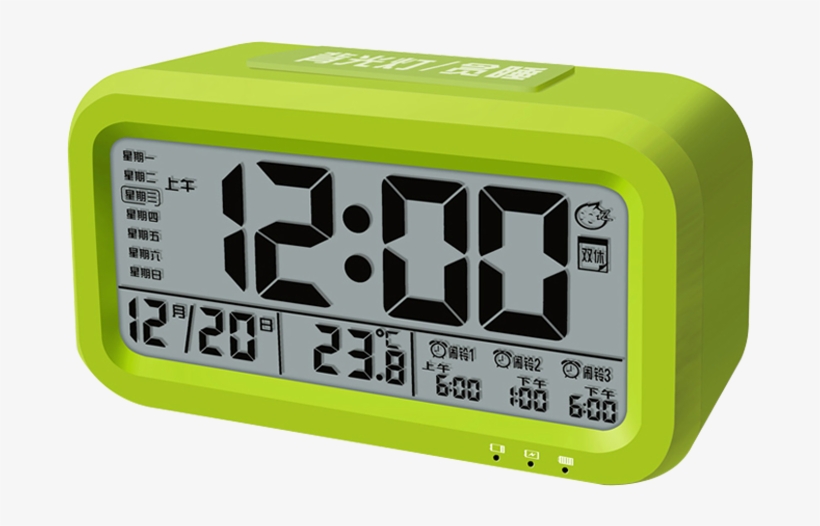 Authentic Multi-function Charging Intelligent Electronic - Réveil Numérique Temps De Support Date Température, transparent png