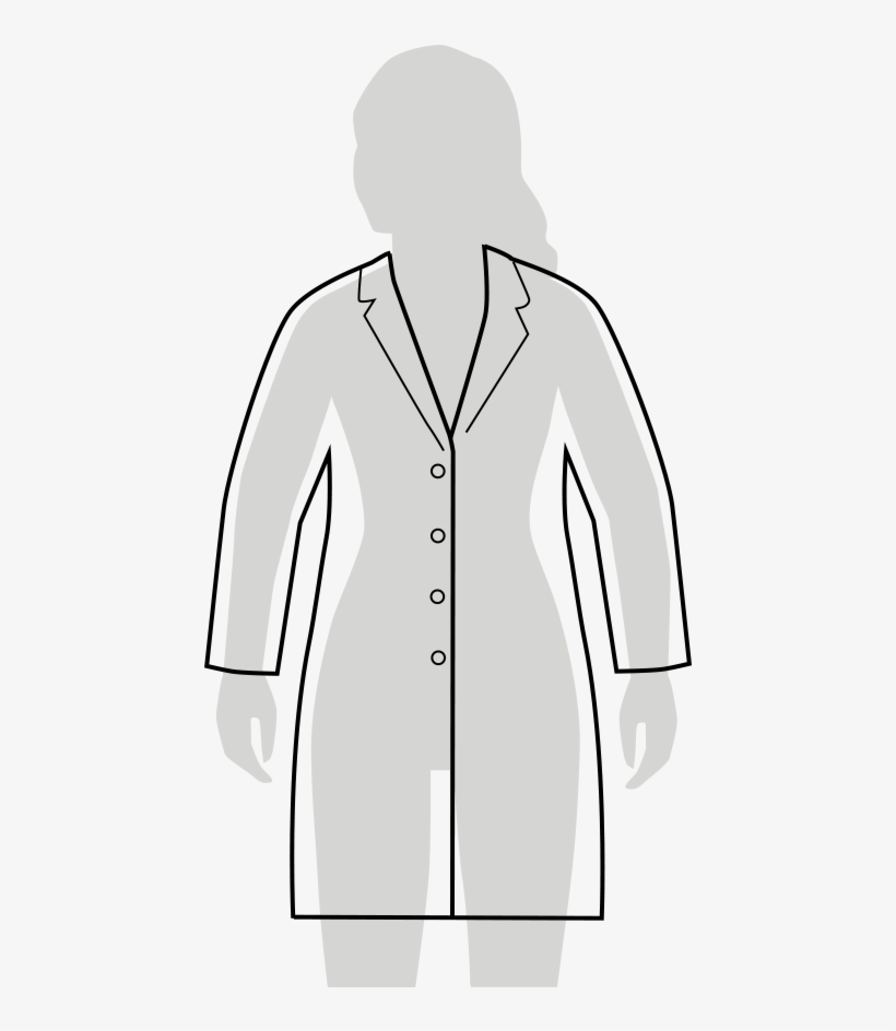 Classic Fit Lab Coat Fit Sketch Woman Lab Coat 466x928 PNG Download