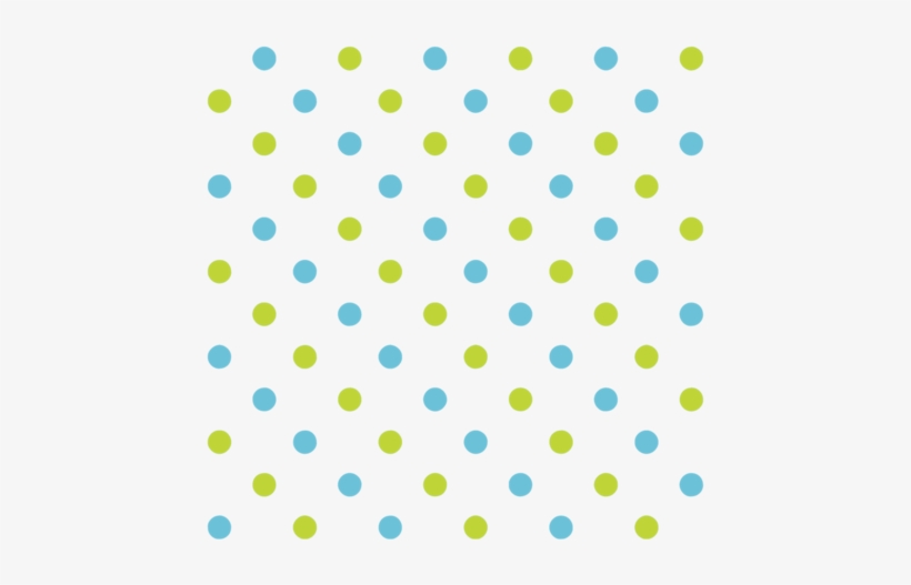 Fun Flowers Blue Green Polka Dots Fabric By Floating - Polka Dot, transparent png