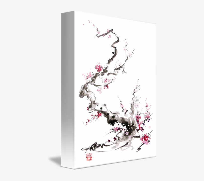 Sakura Cherry Blossom Pink And Red Flowers Tree Wa - Cherry Blossom Watercolor Design, transparent png
