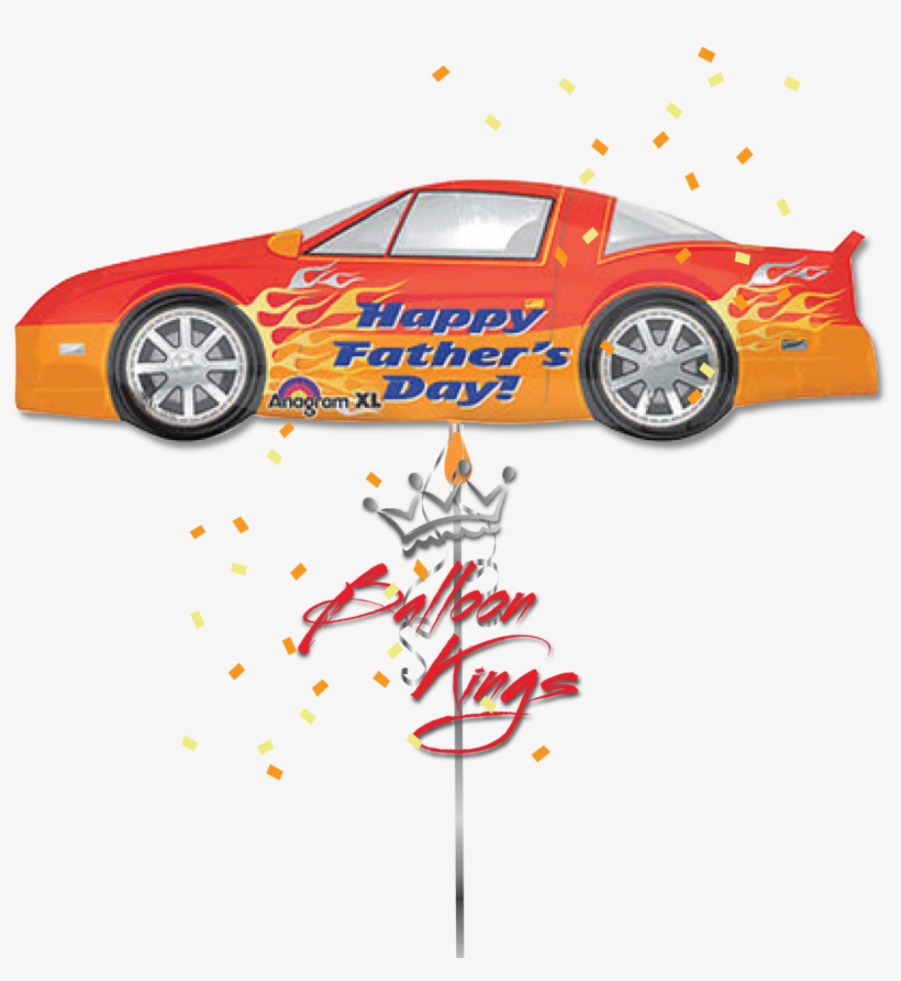 Happy Fathers Day Speed Car - Happy Father's Day - Mylar Balloons Foil, transparent png