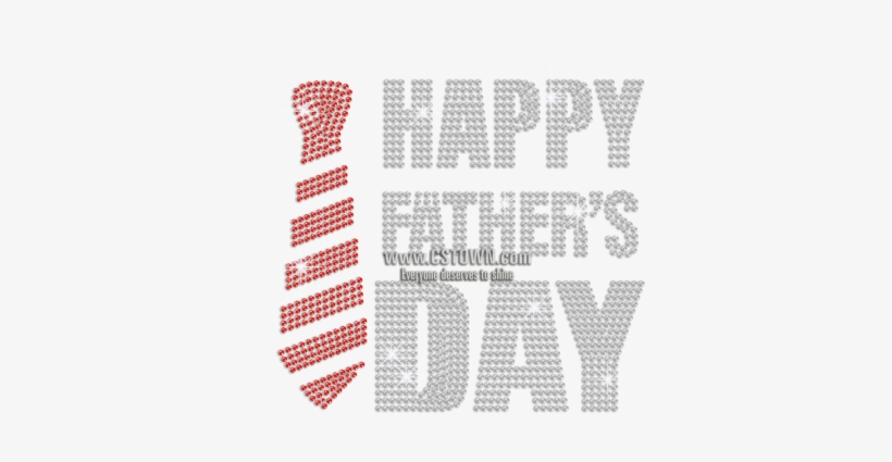 Happy Father's Day With Bling Tie Iron On Rhinestone - Webbing, transparent png