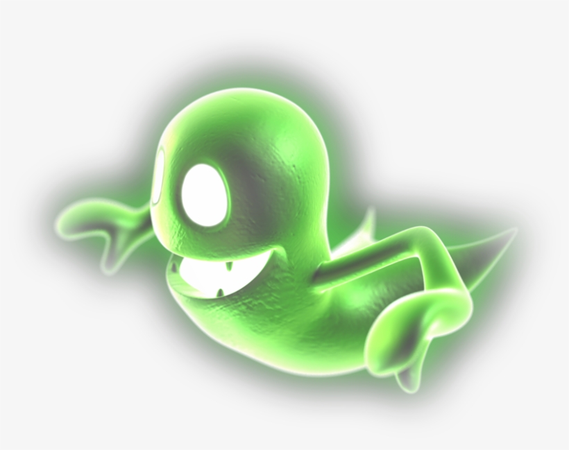 Ghost-transparent - Luigi's Mansion Dark Moon Green Ghost, transparent png