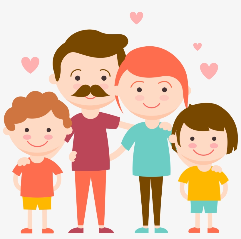 Hand Drawn Cartoon Family Decoration Vector, transparent png