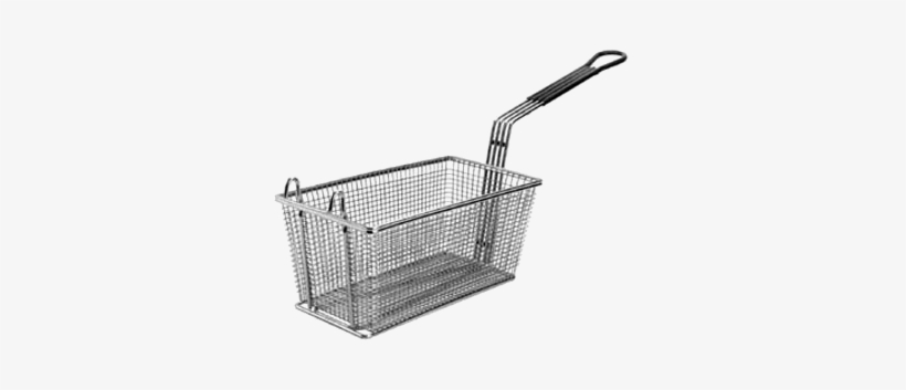 25651052 - Fry Basket With Front Hook/teal Handle 13-1/4" X 9-1/4", transparent png