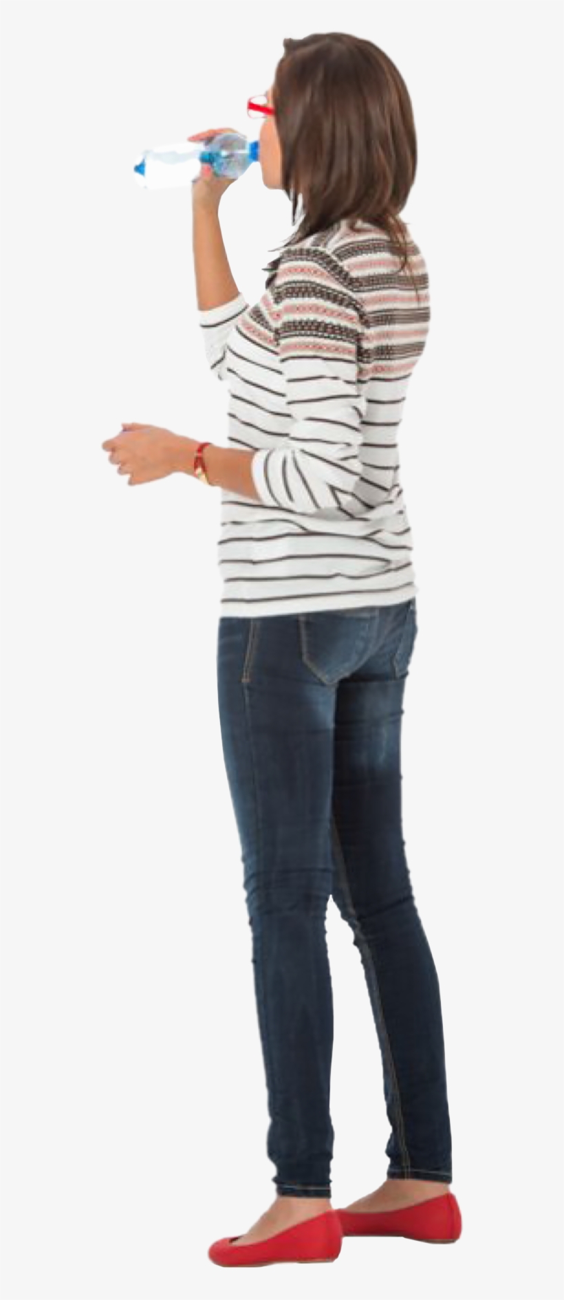 Woman Standing Drinking People Cutout, Cut Out People, - Woman Standing Drinking, transparent png