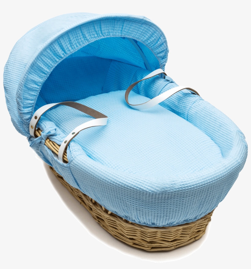 Blue Nat Wicker Moses Basket Lr - Baby Basket Png, transparent png