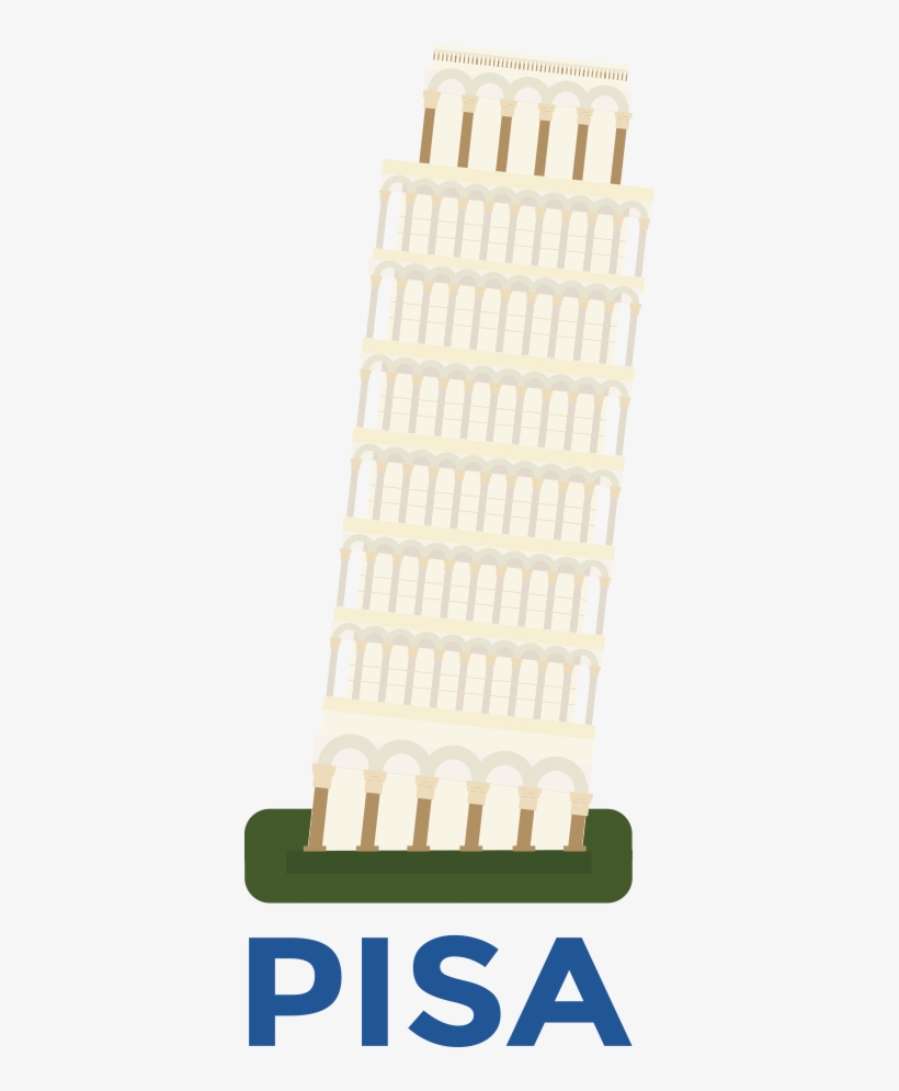 The Leaning Tower Of Pisa Wall Sticker - Architecture, transparent png