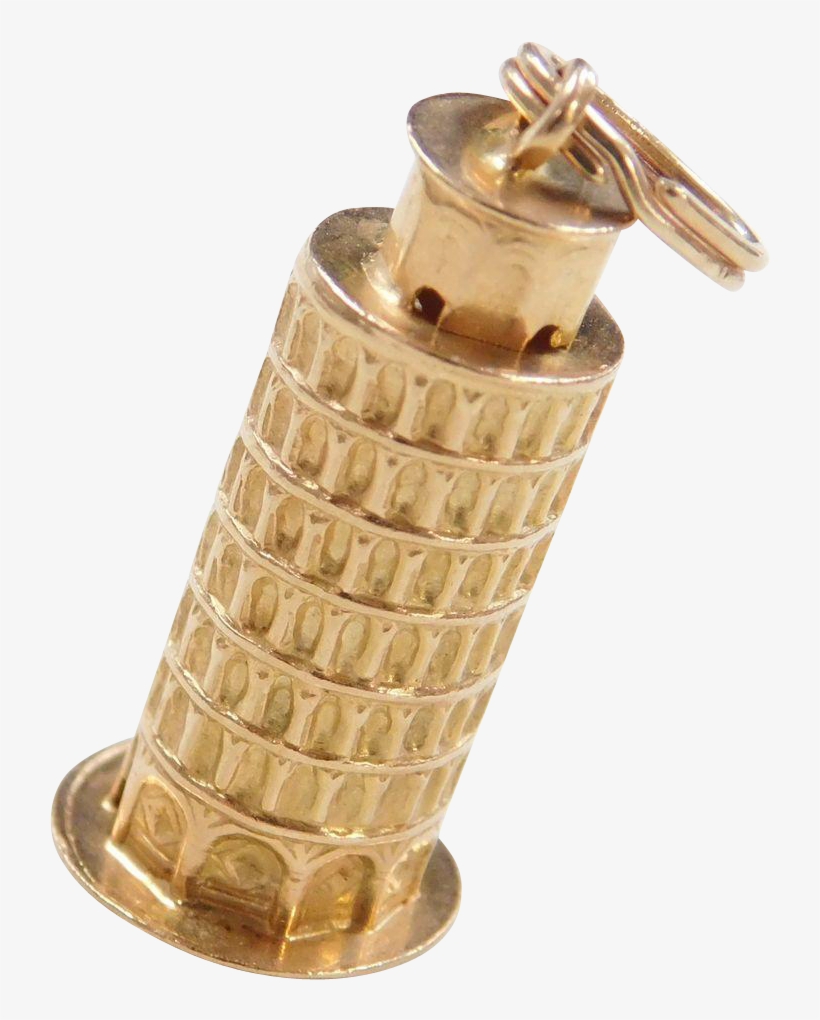 Vintage 14k Gold Leaning Tower Of Pisa Charm - Bottle Stopper & Saver, transparent png