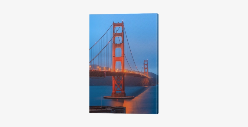 Golden Gate Bridge And Downtown San Francisco Canvas - Golden Gate Bridge, transparent png