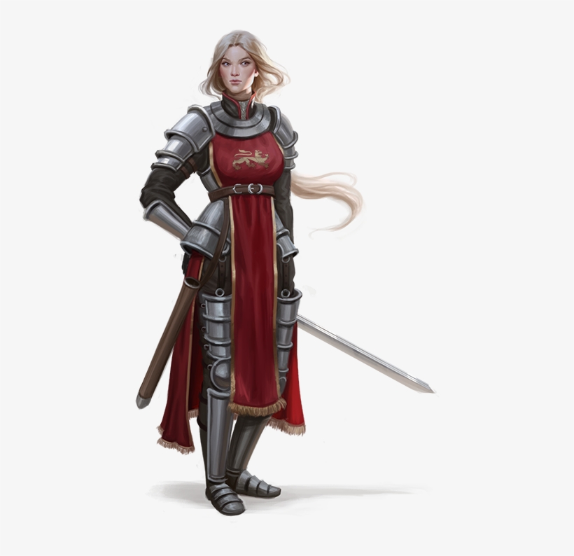 Knight By Chazillah - Female Warrior Pathfinder, transparent png
