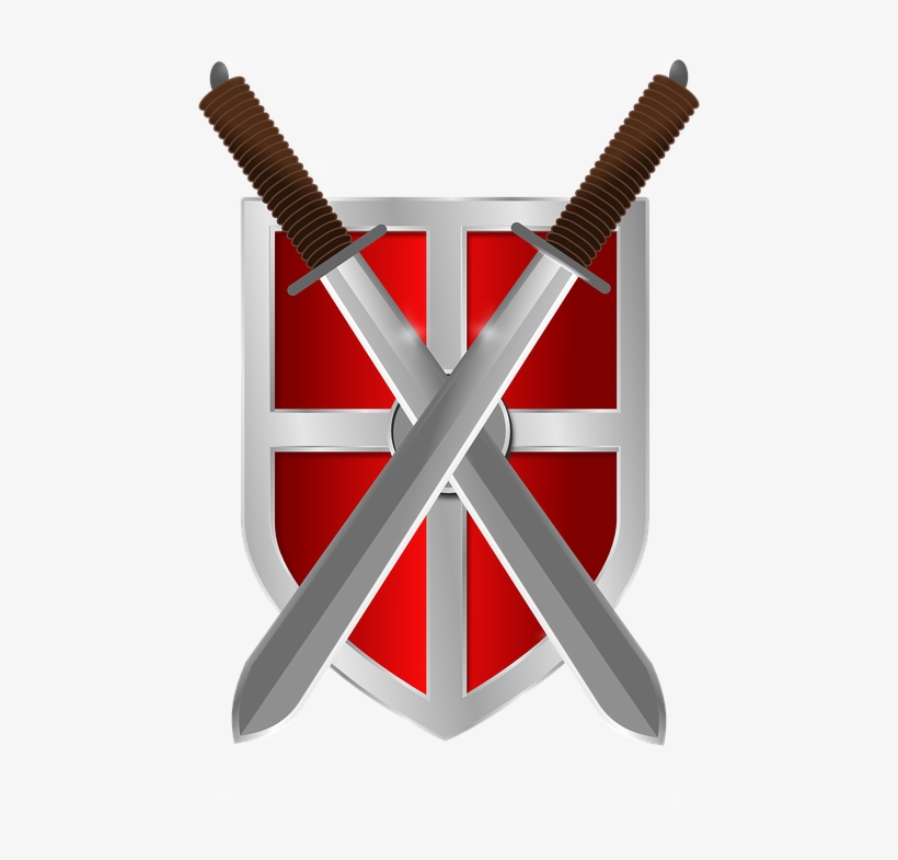 Shield Swords Knight Medieval Weapon - Swords And Shields, transparent png
