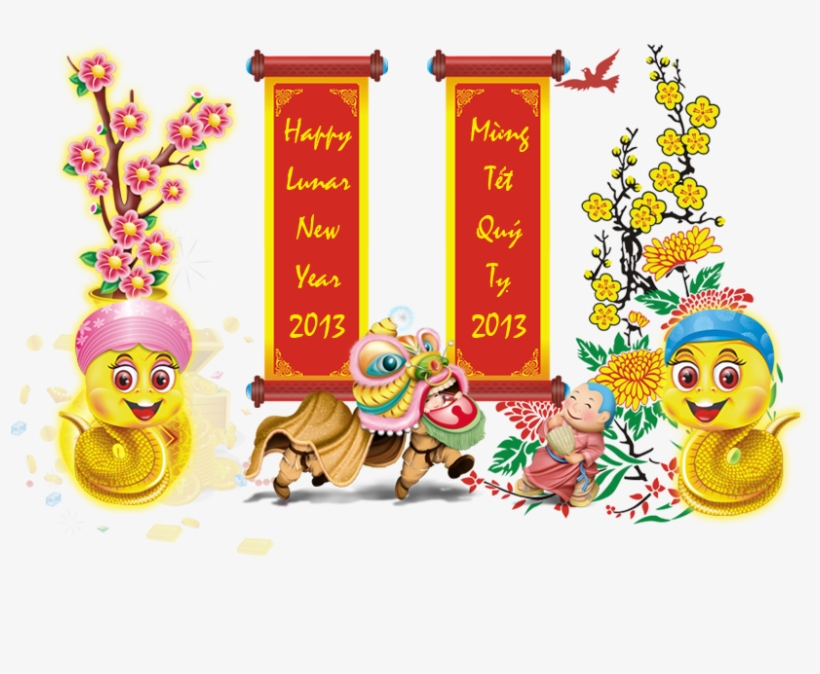 Happy New Year Vietnamese With Lunar 2013 Zootemplate - Thỏi Vàng Vector Ai, transparent png