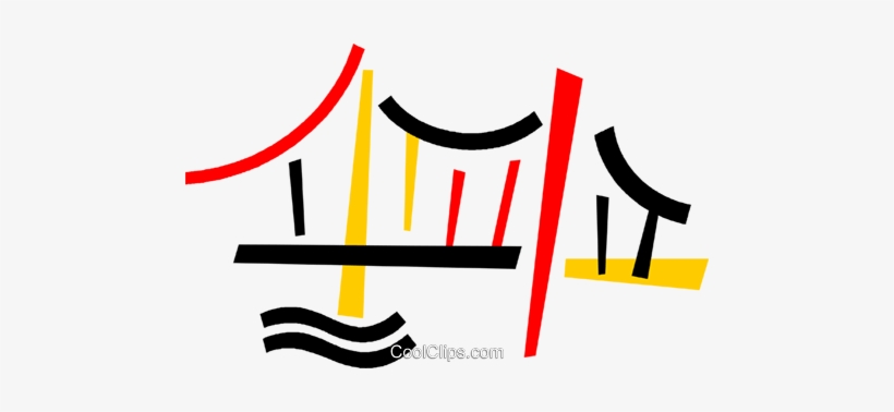 Golden Gate Bridge Royalty Free Vector Clip Art Illustration - Golden Gate Bridge, transparent png
