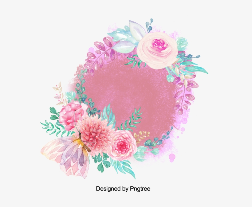 Beautiful Hand Paint Watercolor Frame, Flower, Flowers, - Watercolor Painting, transparent png