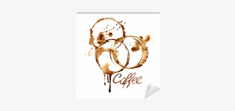 Watercolor Emblem With Coffee Stains Wall Mural • Pixers® - Stain, transparent png