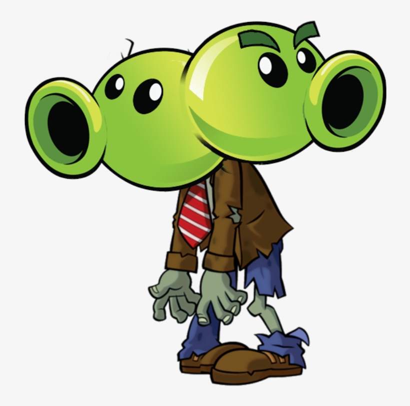 Split Pea Zombie - Plants Vs Zombies Zombie Pea, transparent png