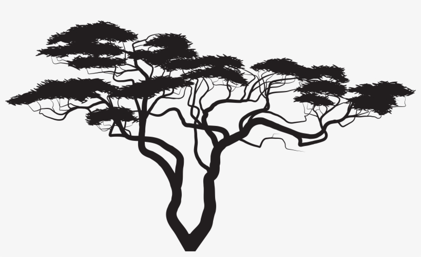 Exotic Tree Silhouette Png Clip Art Image - Art Print: Vertyr's Horizontal Banners Of Wild Animals, transparent png