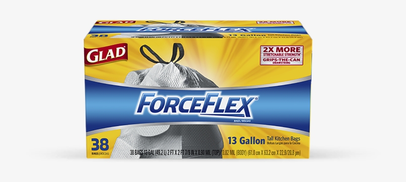 Tall Kitchen Forceflex® Drawstring Bags - Glad Forceflex Tall Kitchen Drawstring Trash Bags,, transparent png