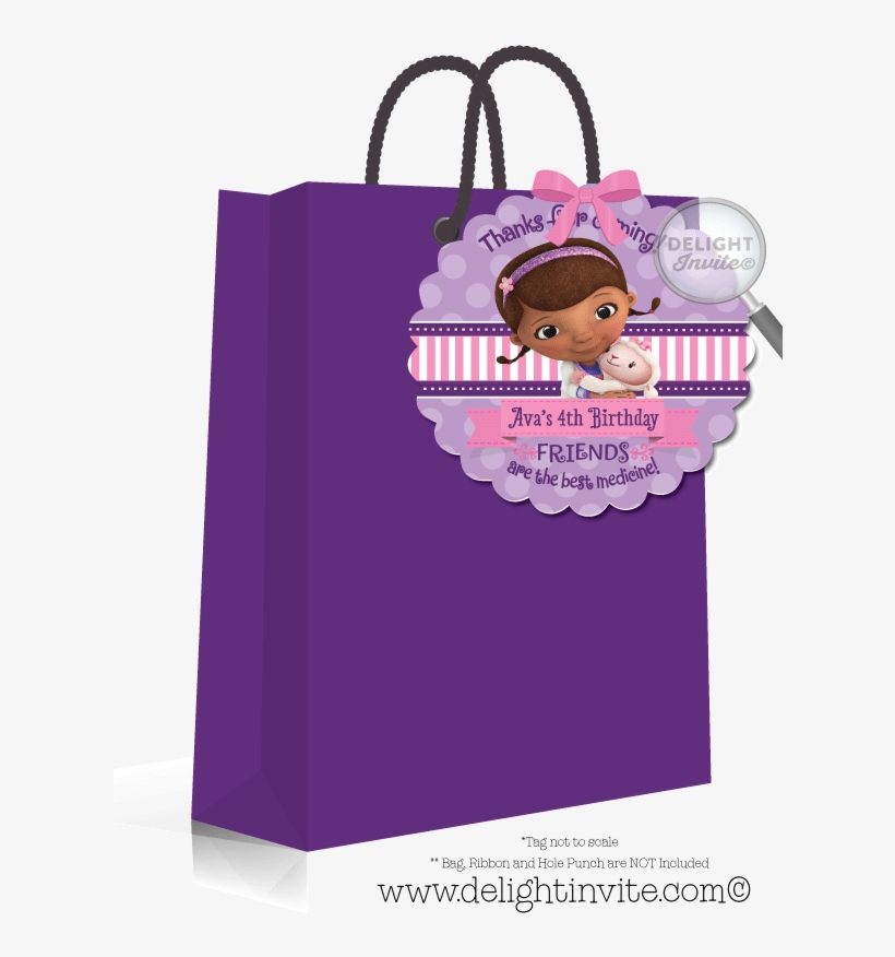 Doc Mcstuffins Birthday Favor Tags - Thanks Card Doc Mcstuffins, transparent png