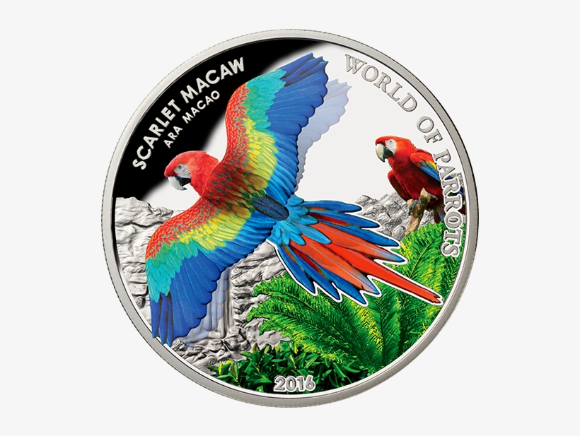 $5 Sterling Silver 3d Coin World Of Parrots - Macaw Coin, transparent png