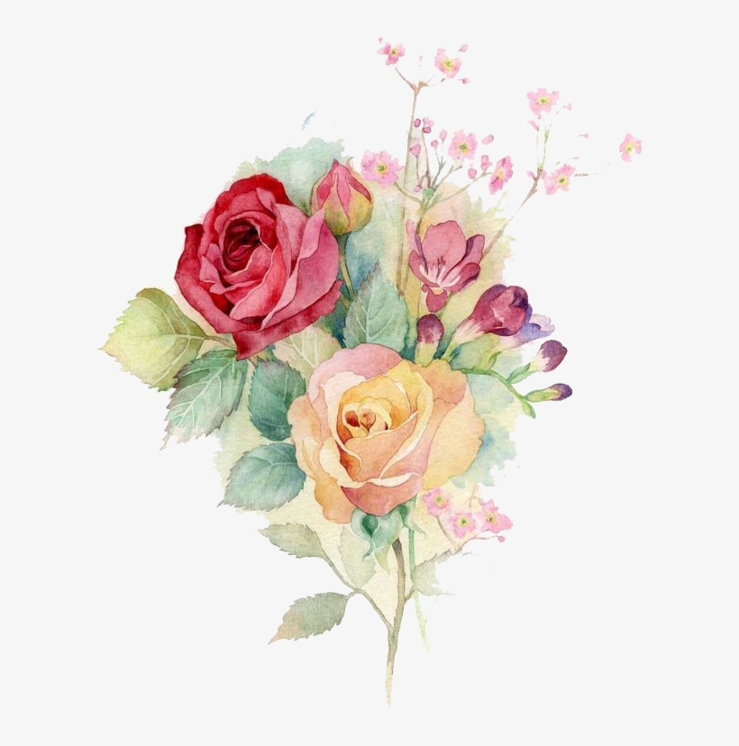Bouquet Vector Watercolor Clipart Download - Watercolor Flower Bouquet Png, transparent png
