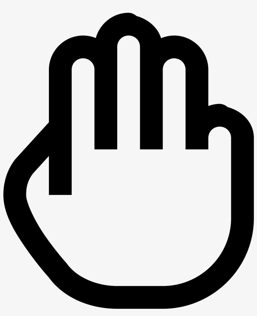 It's An Icon Of A Hand Holding Three Fingers Up - Sign, transparent png