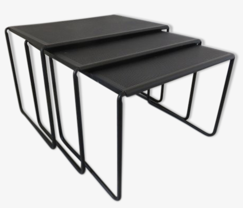 3 Pull-out Tables In Perforated Metal 60/70s - Coffee Table, transparent png