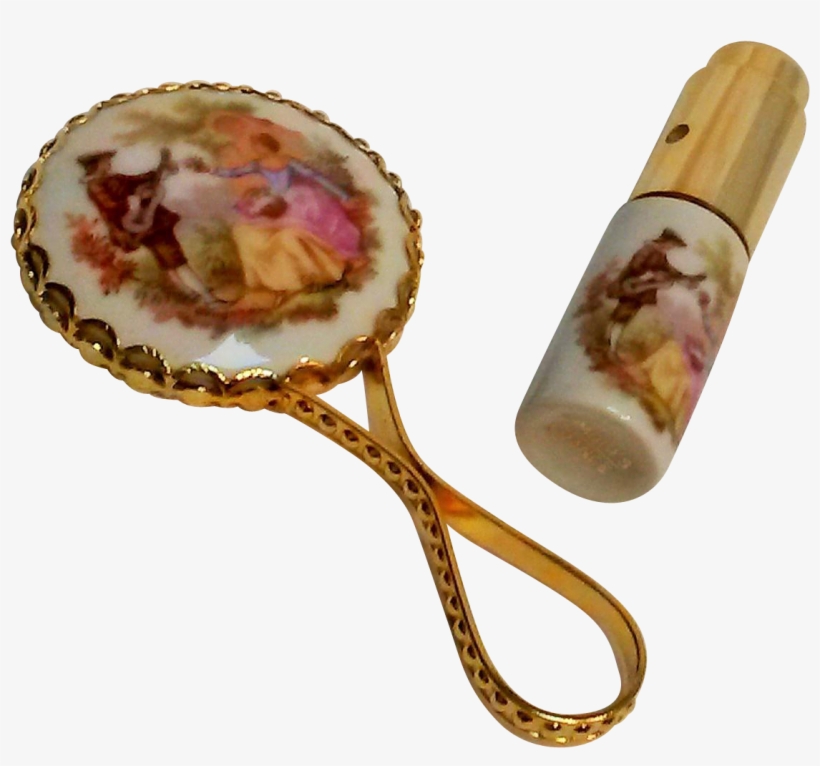 Vintage Limoges Perfume Spray Bottle And Miniature, transparent png