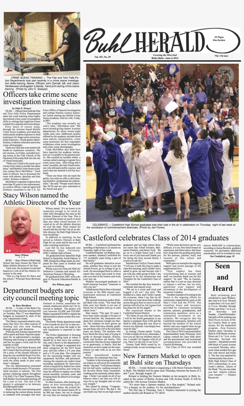 Click To Enlarge Buhl Herald Crime Scene Class 2 - Buhl Herald, transparent png
