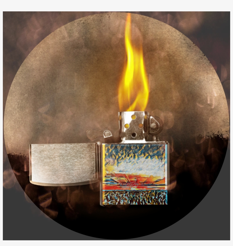 Open Lighter With Flames On Gray Background Wine Stopper, transparent png