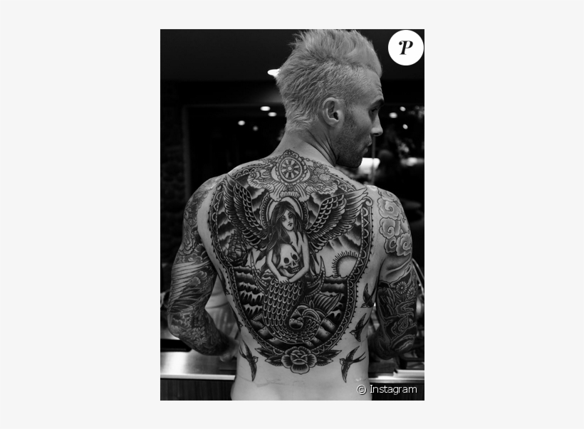 Adam Levine Dévoile Une Photo De Son Nouveau Tatouage - Tattoo Celebrities Men Back, transparent png