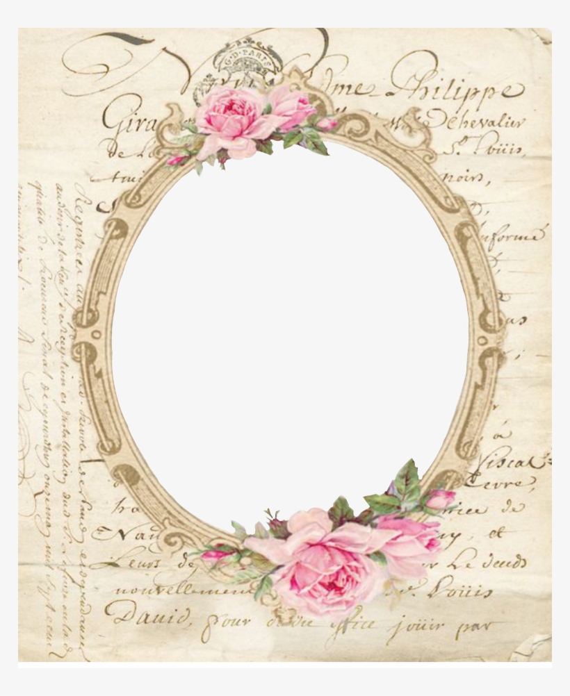 Marco Viejo Flores Vintage Antiguo - Garden Roses, transparent png