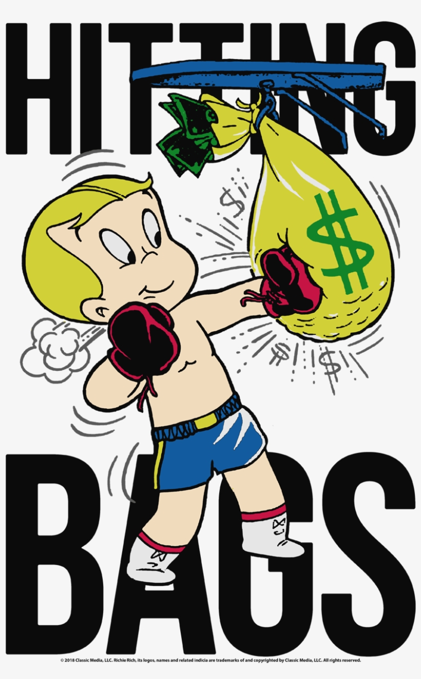 Richie Rich Make It Rain Men's Slim Fit T-shirt - Suitcase, transparent png