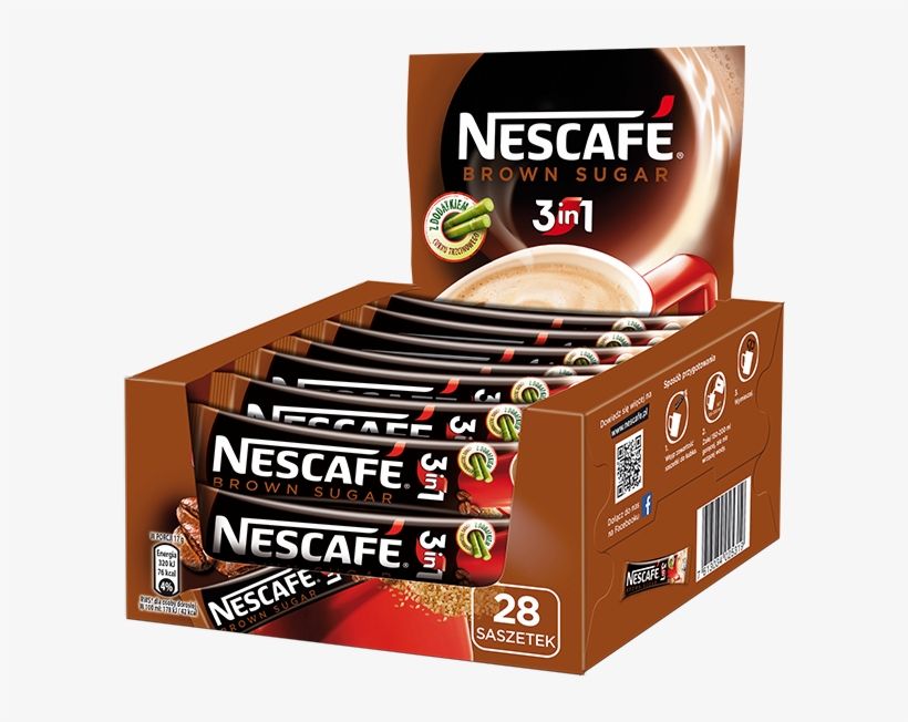 Full Box 28 Sticks Nescafe Brown Sugar 3in1 Instant - Nescafe 3 In 1 Brown Sugar, transparent png