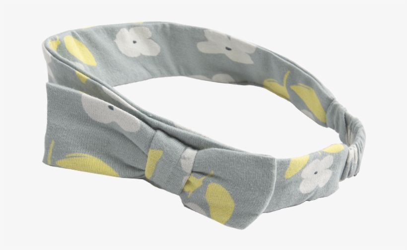 Nature Baby Jersey Bow Headband In Meadow Blue Print - Headband, transparent png