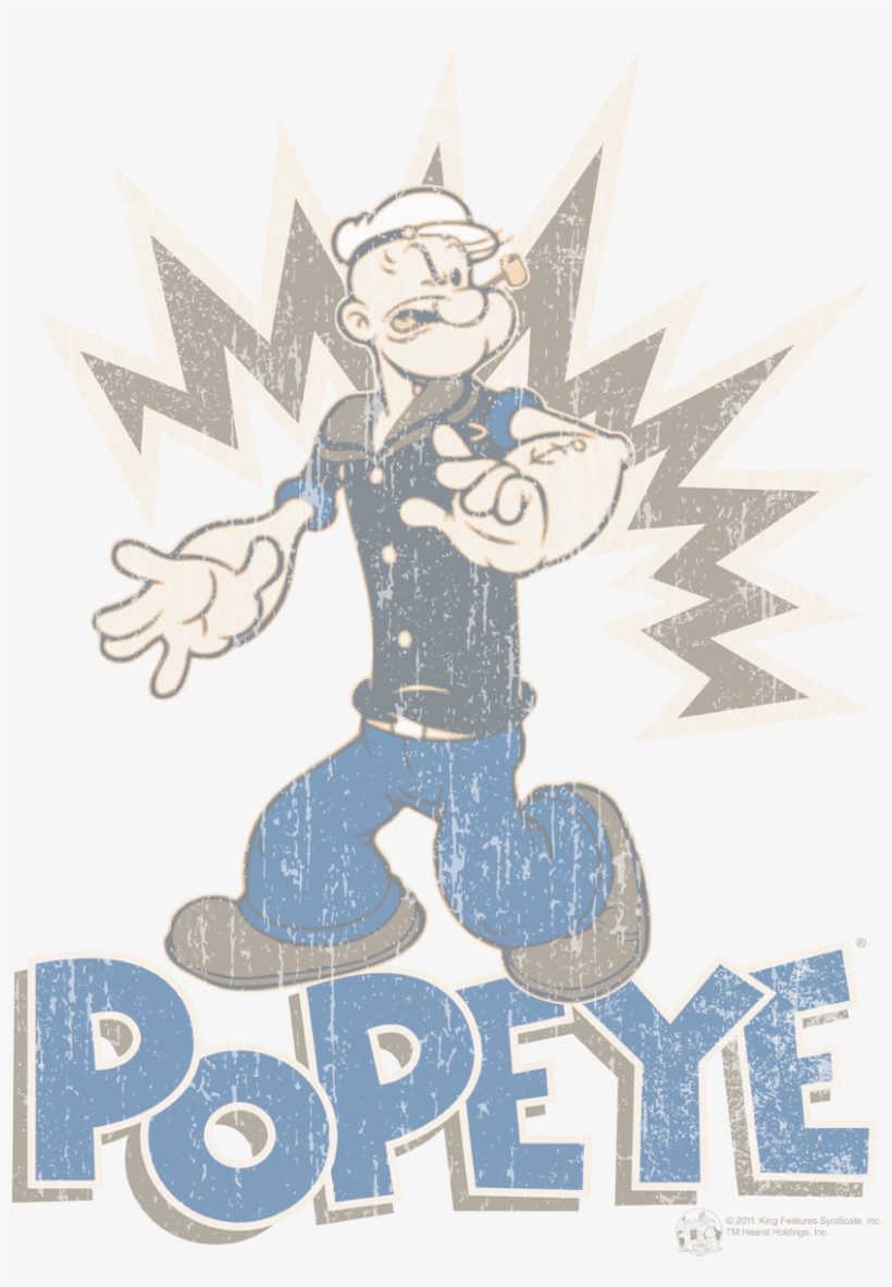 Popeye Sailor Man Men's Heather T-shirt - T-shirt: Popeye - Sailor Man (slim Fit), 3x3in., transparent png