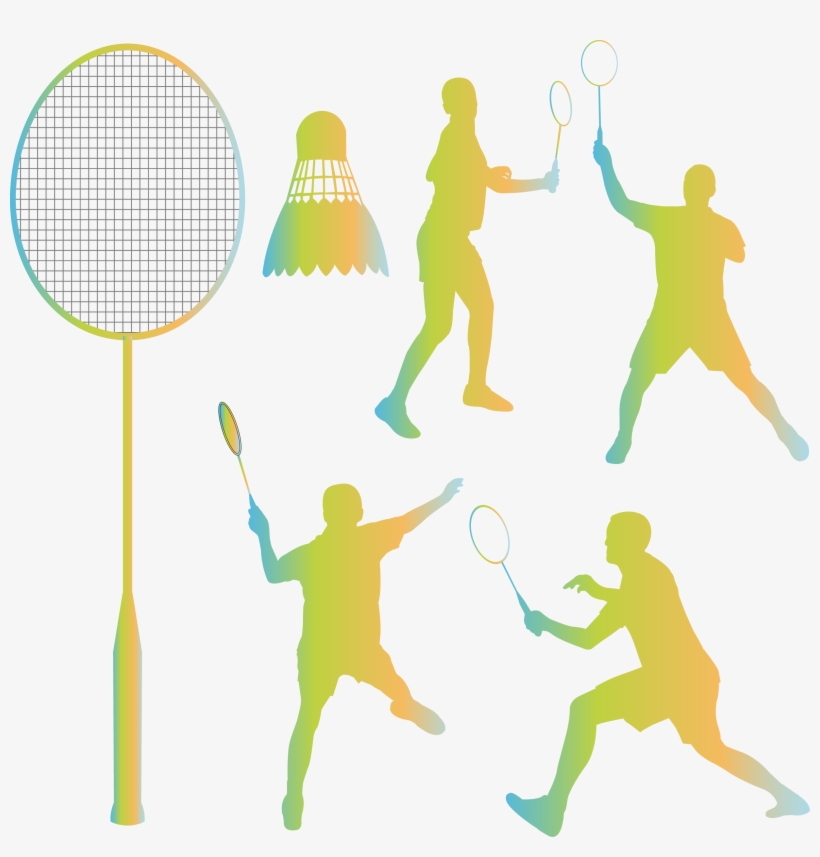 Silhouette Shuttlecock Clip Art - Badminton Silhouette, transparent png