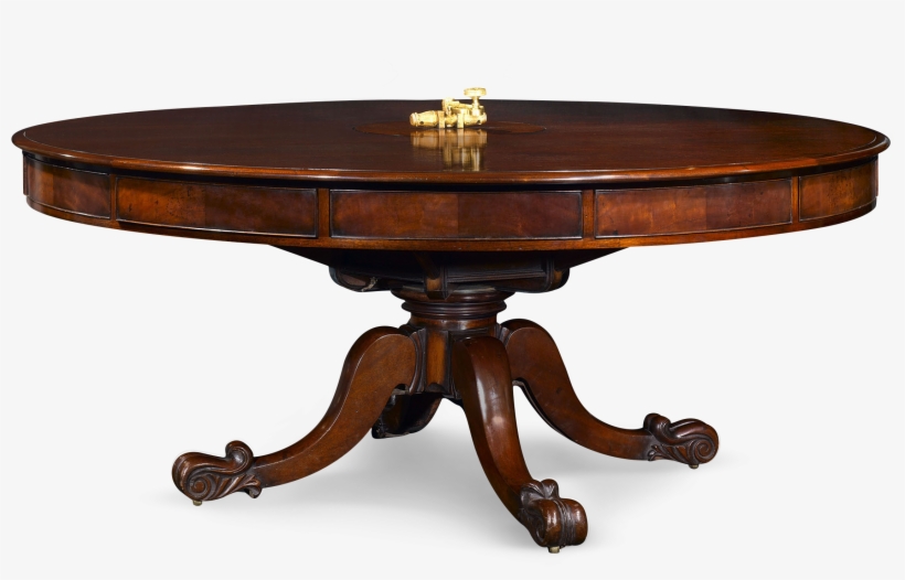 Irish Mahogany Dining And Games Table - Drum Table, transparent png