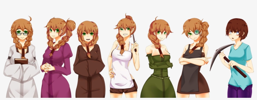 Villager-herobrine Models - Minecraft Girls Mobs Villager, transparent png