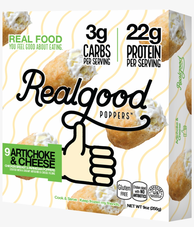 Real Good Artichoke And Cheese Chicken Poppers, 9 Oz - Real Good Poppers, transparent png