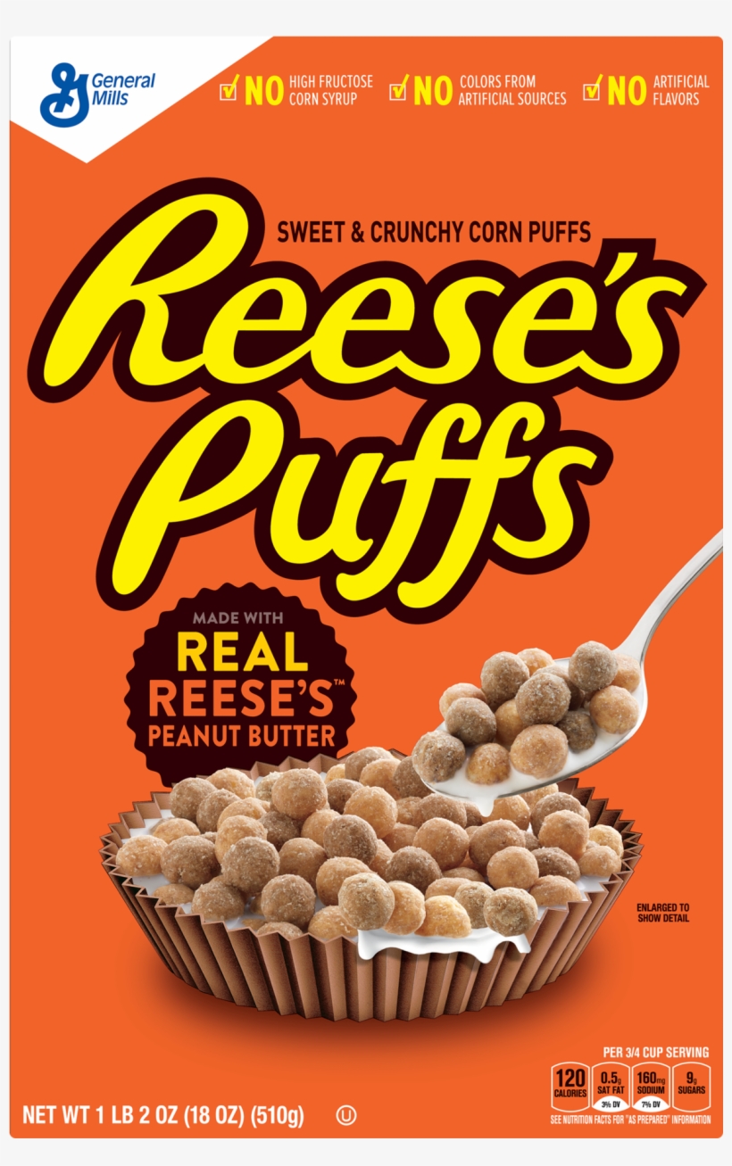 Reese's Peanut Butter Puffs Breakfast Cereal, 18 Oz, transparent png