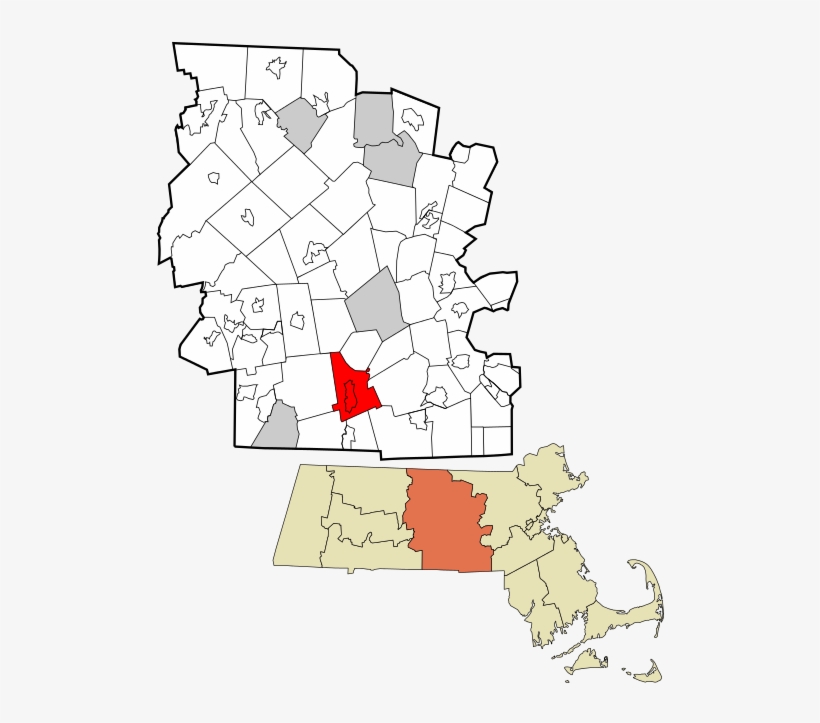 Location In Worcester County And The State Of Massachusetts - Map Of Massachusetts, transparent png