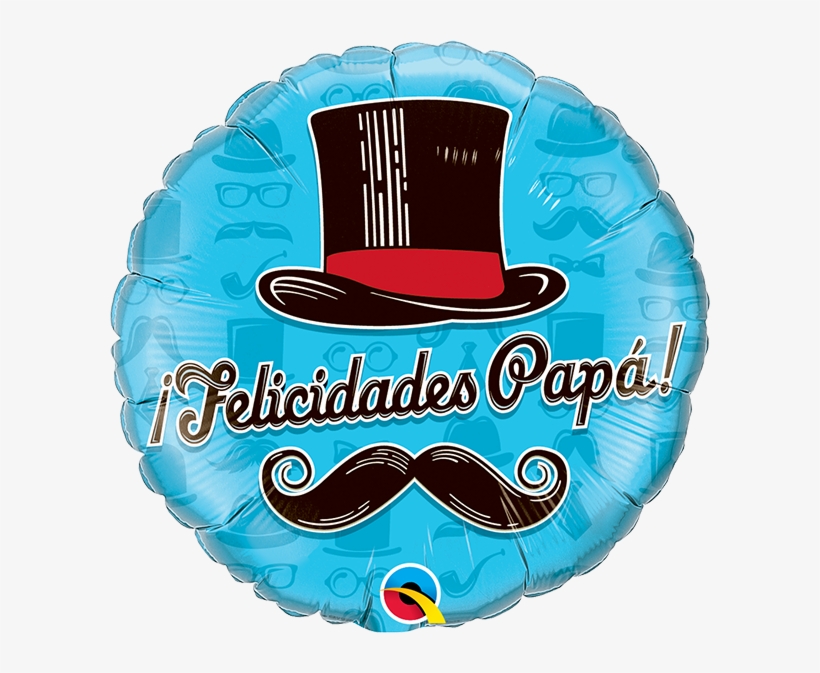 Felicidades Papa Top Hat Foil Mylar Balloon | 18" |, transparent png